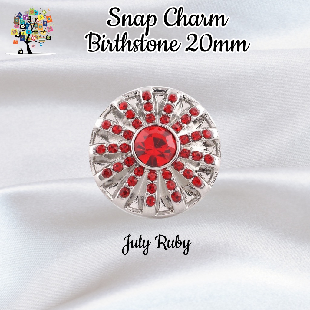 July Birthstone Snap Charm 20mm For Standard Size Accessories